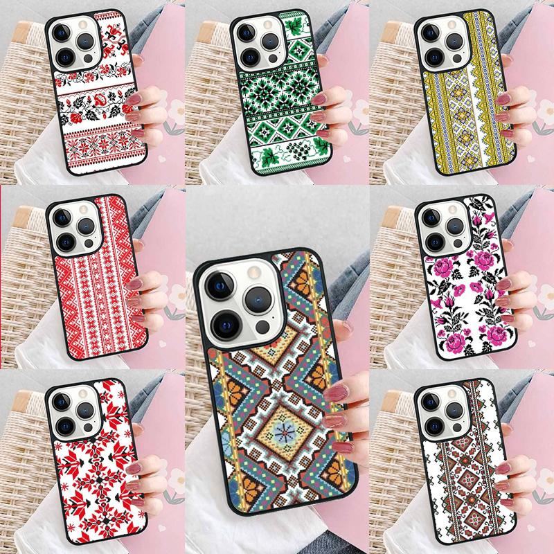 Ukrainian Pattern Phone Case For iPhone 17 Air 15 16e 14 13 Pro Max Coque 12 11 Pro Max PLUS cover