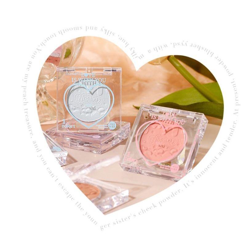 xixi - Peach Heart Monochrome Cheek Blusher - 1-3