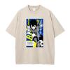Bachira Meguru Graphic Washed T Shirt Anime BLUE LOCK Vintage Tee Men Washed Manga Tshirts Harajuku Male Casual Cotton T-shirt
