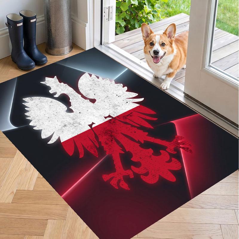 Soft Floor Carpet Poland Football Pattern Area Rug Decorative Mat For Home Room Decoration