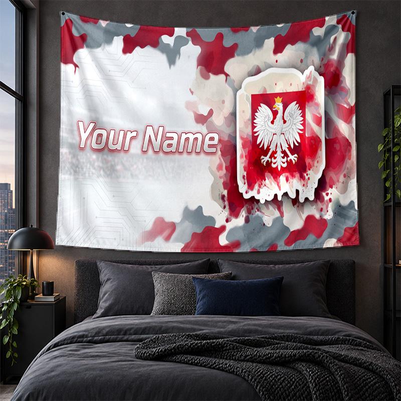 Personalized Tapestry Wall Hanging Poland Football Pattern Art Background Cloth