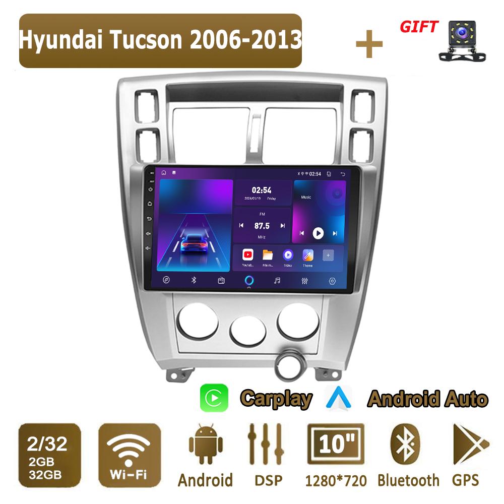 Android Carplay автомобильное радио для Hyundai Tucson 2006-2013 мультимедийный проигрыватель головное устройство стерео GPS навигация BT WIFI 4+64 ГБ