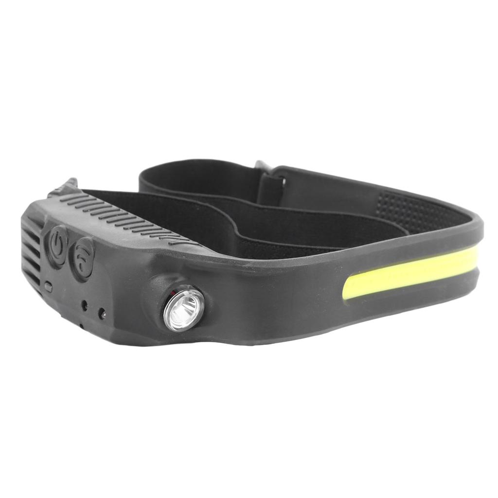 Induction Headlamp ABS Battery Powered USB Rechargeable Head Mounted Ultra Bright Flashlight for Running Hiking Camping Fishing