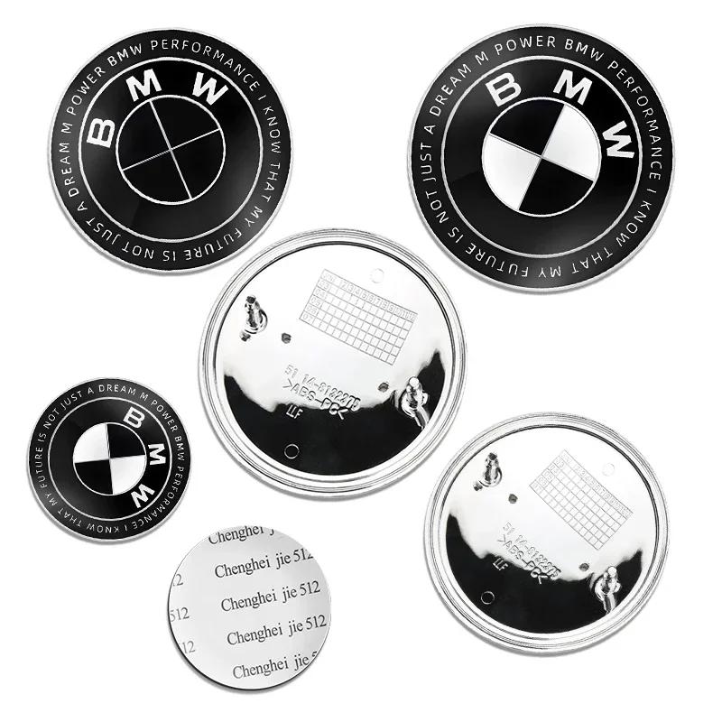 1 шт. Полностью черные 45 мм 74 мм 82 мм задние значки на багажник передний значок на капот багажник Рулевое колесо для BMW M E46 E53 E90 E84 E93 F20 X3 X5 X6