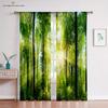Тюль с изображением осеннего леса для гостиной, декор спальни, осенние деревья, природные пейзажи, прозрачная вуаль
