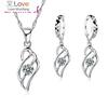 Women Bridal Jewelry Sets 5A Cubic Zircon Crystal Stone Pendant Necklace Earrings for Wedding