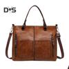 Women Shoulder Bag Smooth Waterproof Faux Leather Vintage Multi Pockets Detachable Adjustable Straps Smooth Zipper Firm Stitching Handbag for Work