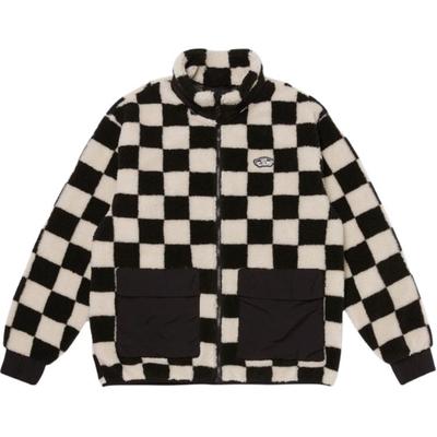 Vans Куртка с принтом в клетку, воротником-стойкой, застежкой-молнией и длинными рукавами, унисекс, черная VN000KCWE1N1