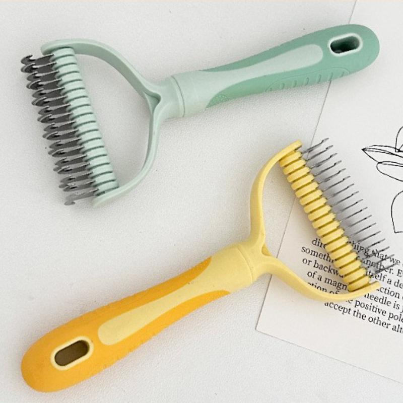 Professional Pet Grooming Brush Detangling Comb For Cats And Dogs Stainless Steel Teeth Deshedding Tool Gentle Hair Remover For Shedding Control