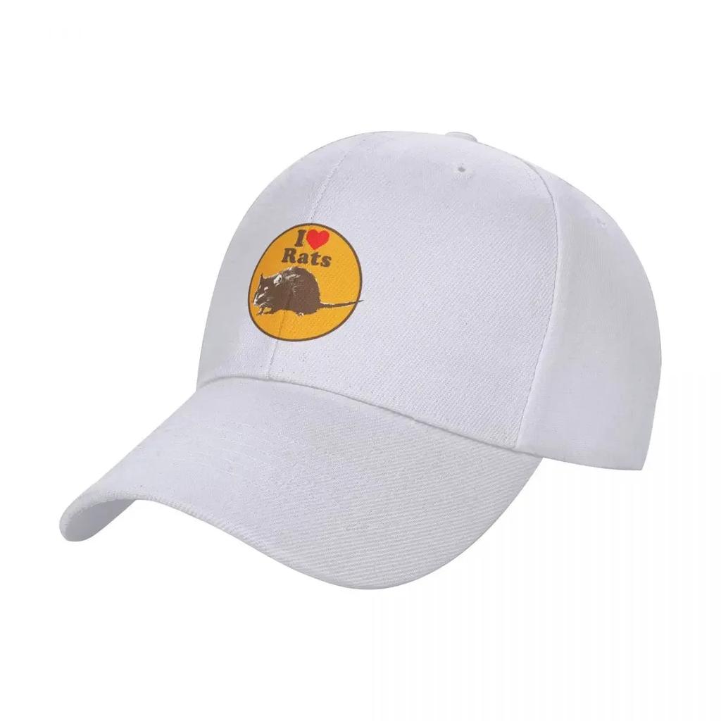 I love Rats design Baseball Cap Fishing cap birthday Women Beach Fashion Unisex's