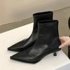 Модные сексуальные остроносые мягкие кожаные дизайнерские ботинки для женщин 2024 года, модные тонкие низкие каблуки, ботильоны для женщин Zapatos Mujer