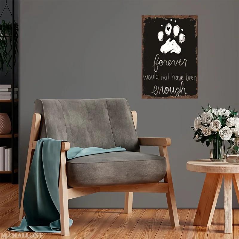 Влейте смех в свой дом: «Вечности было бы недостаточно, смешно» Ретро жестяная табличка на собачью тематику