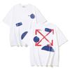1185 Off-White 2025 Summer New Paint Pattern Arrow Printed Short Sleeved T-shirt for Men and Women