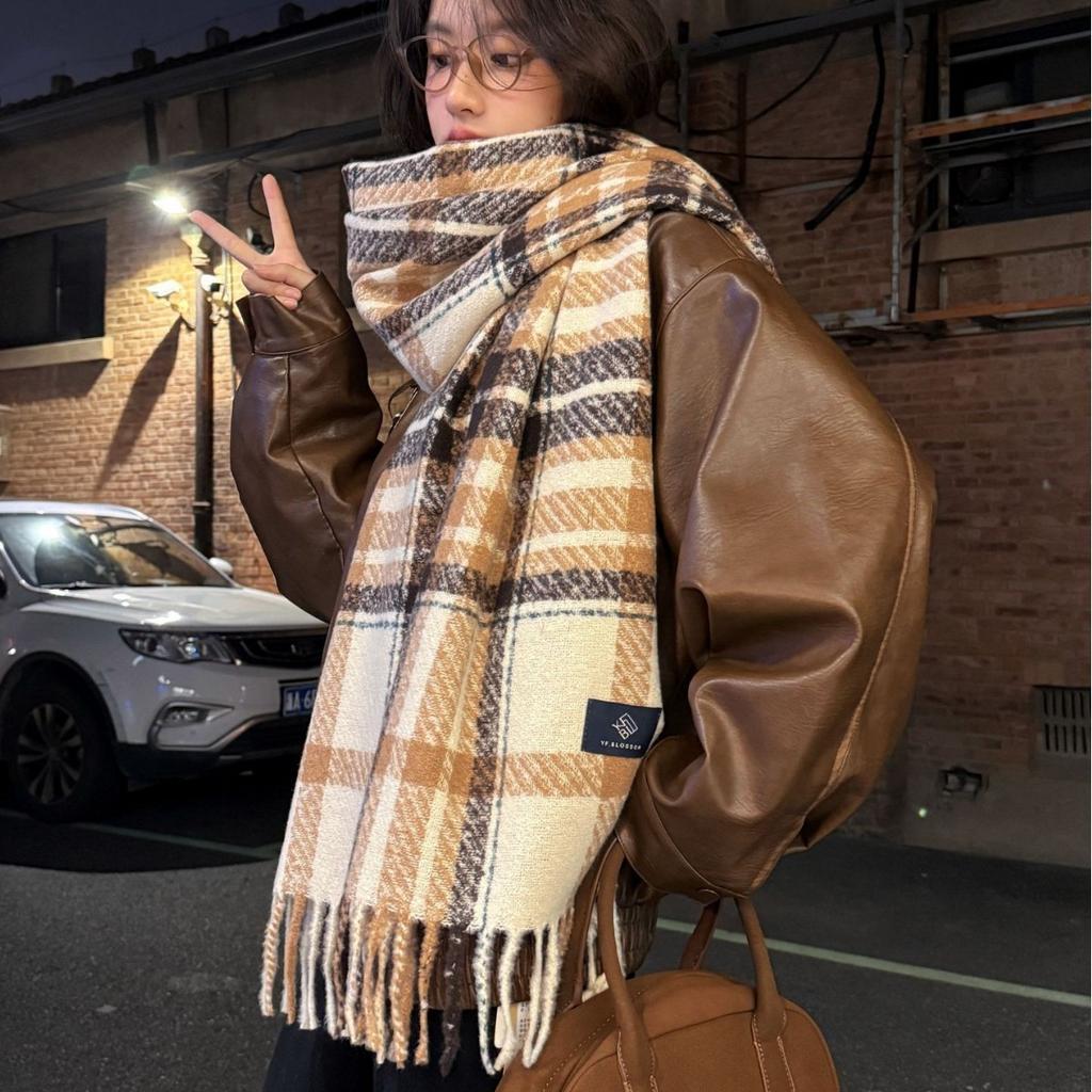 A New High End Winter Scarf for Women A Dry Rose Colored Checkered Faux Cashmere Shawl and A Dual Purpose Scarf for Men