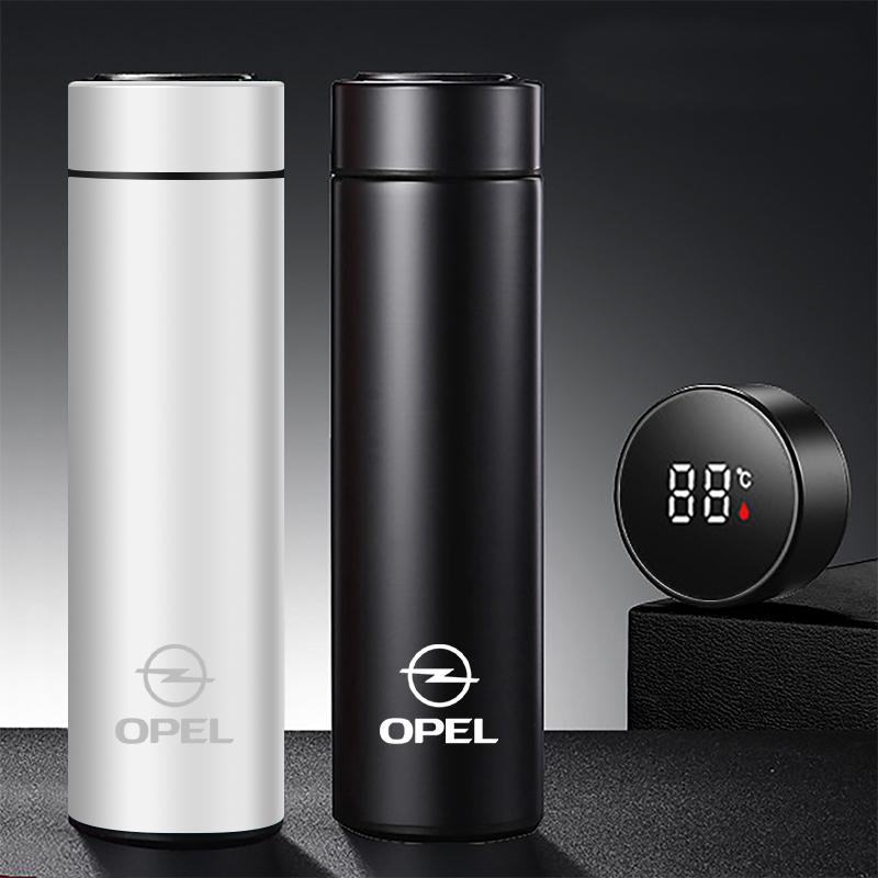 ulbn3 For Opel Corsa D Astra Insignia Mokka Adam Combo 500ML Temperature Display Thermos Cup Stainless Steel Divided Thermos Bottle