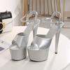 Модель Walking Show Artifact Туфли на высоком каблуке Сандалии на тонком каблуке 13-17 см Сексуальная черная платформа Ненависть Небо Туфли на высоком каблуке Лето