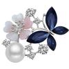 Rhinestone Flower Brooch Bouquet Blue Crystal Corsage Pins Broches Para Ropa Mujer Gift For Women Girls