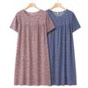 Middle-Aged and Elderly Sleepwear Homewear Short-Sleeved Female Spring and Summer Elderly Sleepwear Loose Homewear Dresses