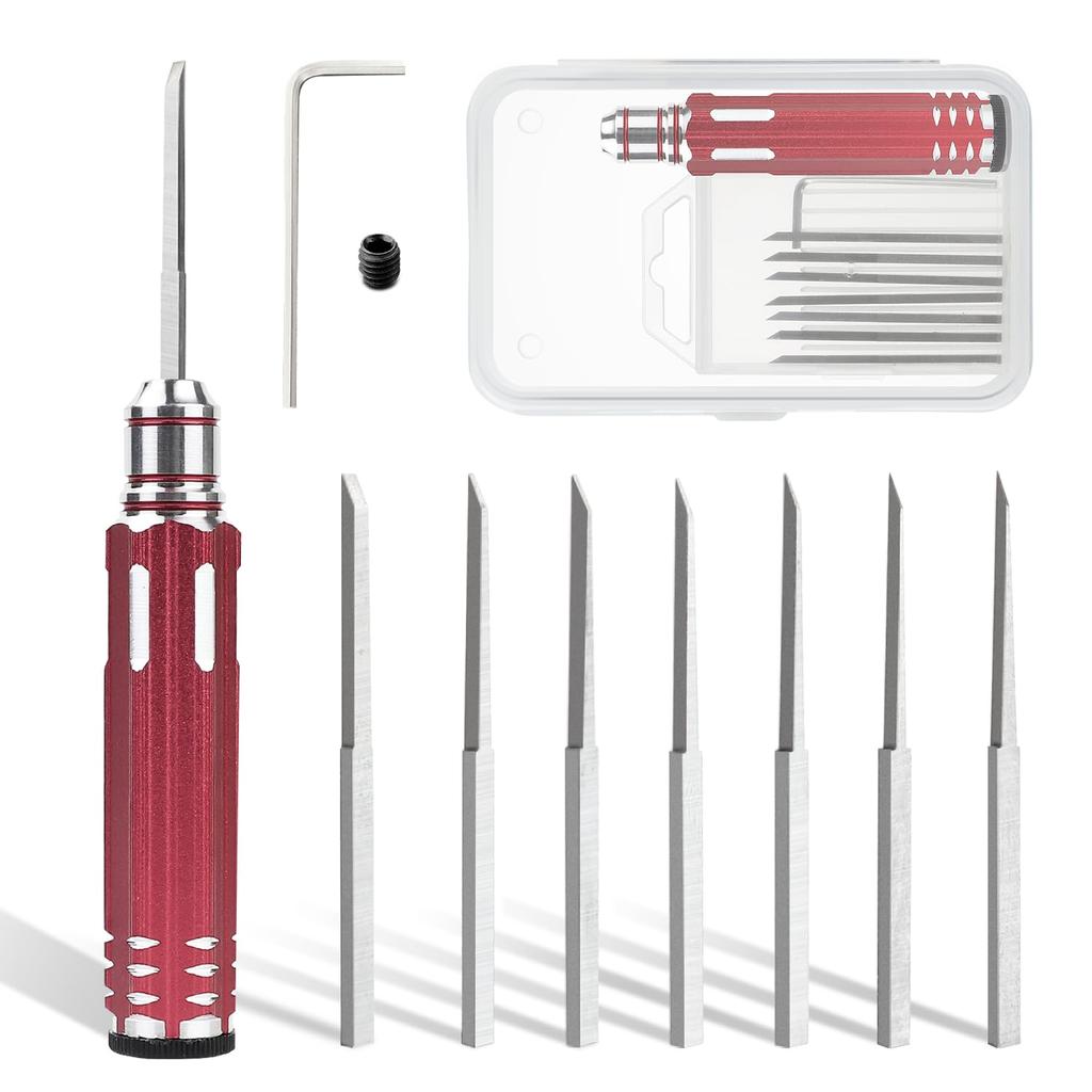 Vlookee Sujibori Chisel 7 Blades Set Gundam Mini 4WD Figure Plastic Model Mold Streak Carving Streak Carving Model Chisel Scraper Tool 0.1mm 0.2mm