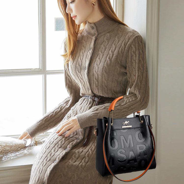 Handbag, Outdoor Crossbody Bag, Large Capacity Stylish Soft Leather Embossed Shoulder Bag, Women's Bag