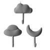 3 шт. Милый настенный крючок Самоклеящийся Настенный кухонный крючок Облако Луна Декоративный крючок Вешалка для полотенец для организации дома, спальни, ванной комнаты
