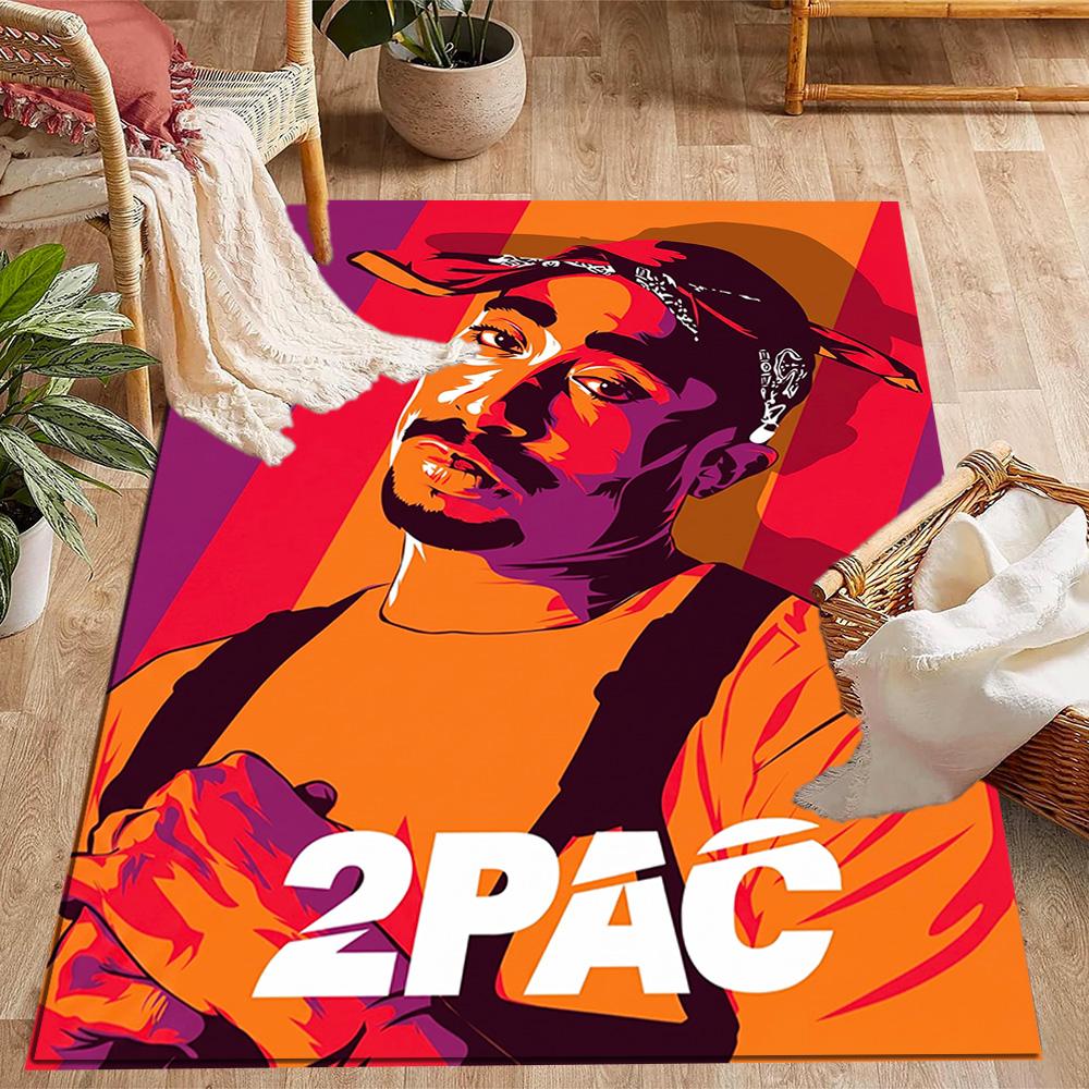 2pac's Iconic Album Cover Themed Anti-Slip Rugs - Polyester Home Decor, Suitable for Bedrooms, Living Rooms, Doorways, Studios, and Decorations