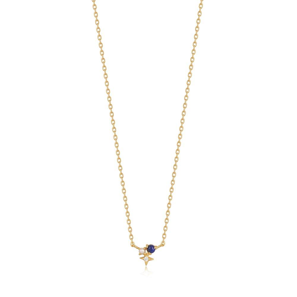 Blue Lapis Lazuli Stone 925 Silver Necklace N039-01G-L