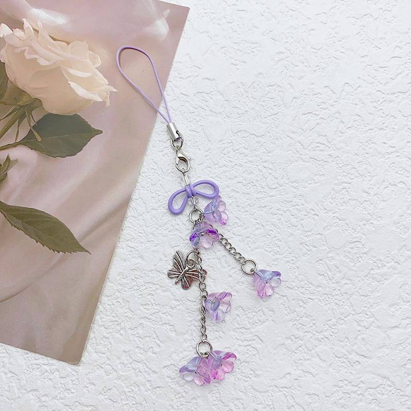 Модный кулон с кисточкой в виде бабочки в виде ландыша, милый брелок для мобильного телефона, ремешок для сумки, украшения, подарки