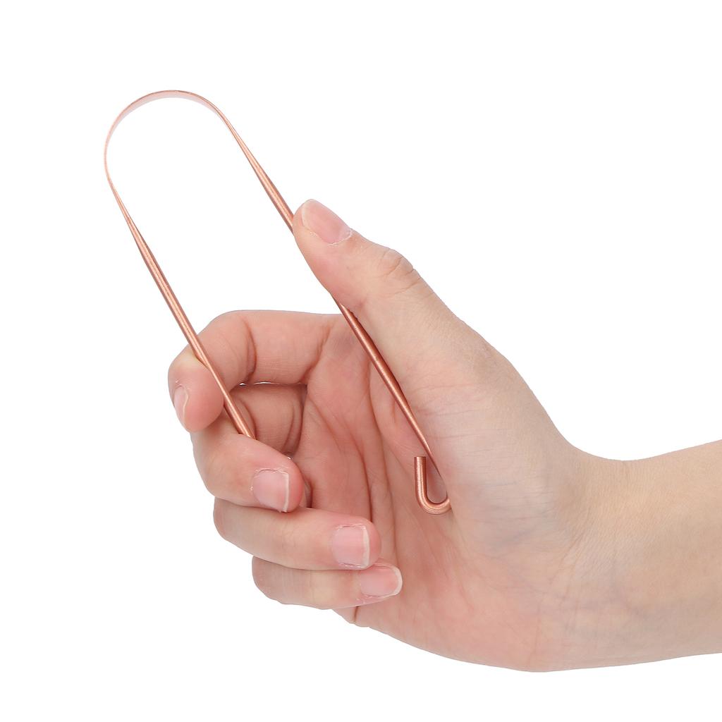 Скребок для языка Чистый медный очиститель языка Удаление неприятного запаха изо рта Поддержание гигиены полости рта Скребок