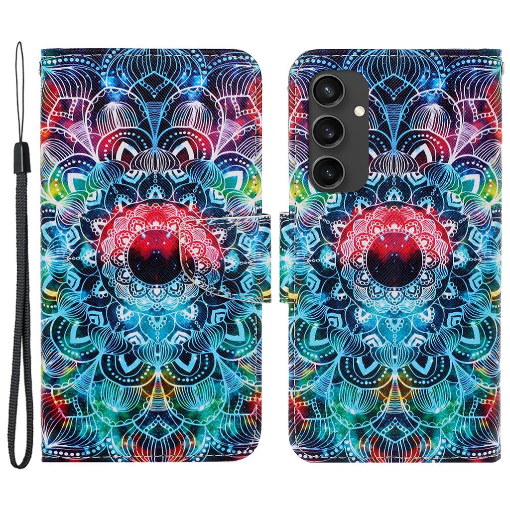 Чехол для Samsung Galaxy S24 FE с принтом, защитная кожаная книжка-обложка для телефона