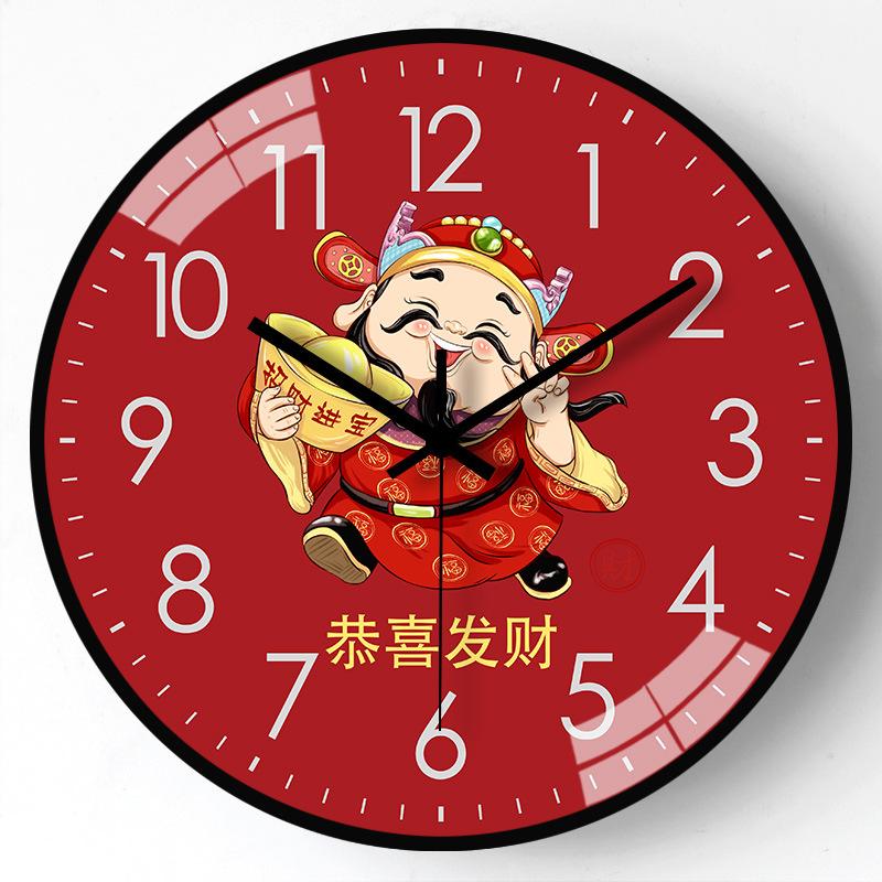 12-inch 30cm new Chinese style Zhaocai Jinbao watch living room simple and creative Chinese style clock
