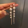 Pearl  Long Tassel Dangle Earrings for Women  Creative Design Temperament Personality Jewelry Girl Gift Brincos