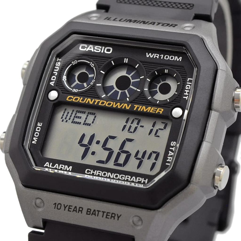 Casio AE-1300WH-8A AE1300WH-8A Спортивные цифровые мужские часы, Черные/Серые [Параллельный импорт]