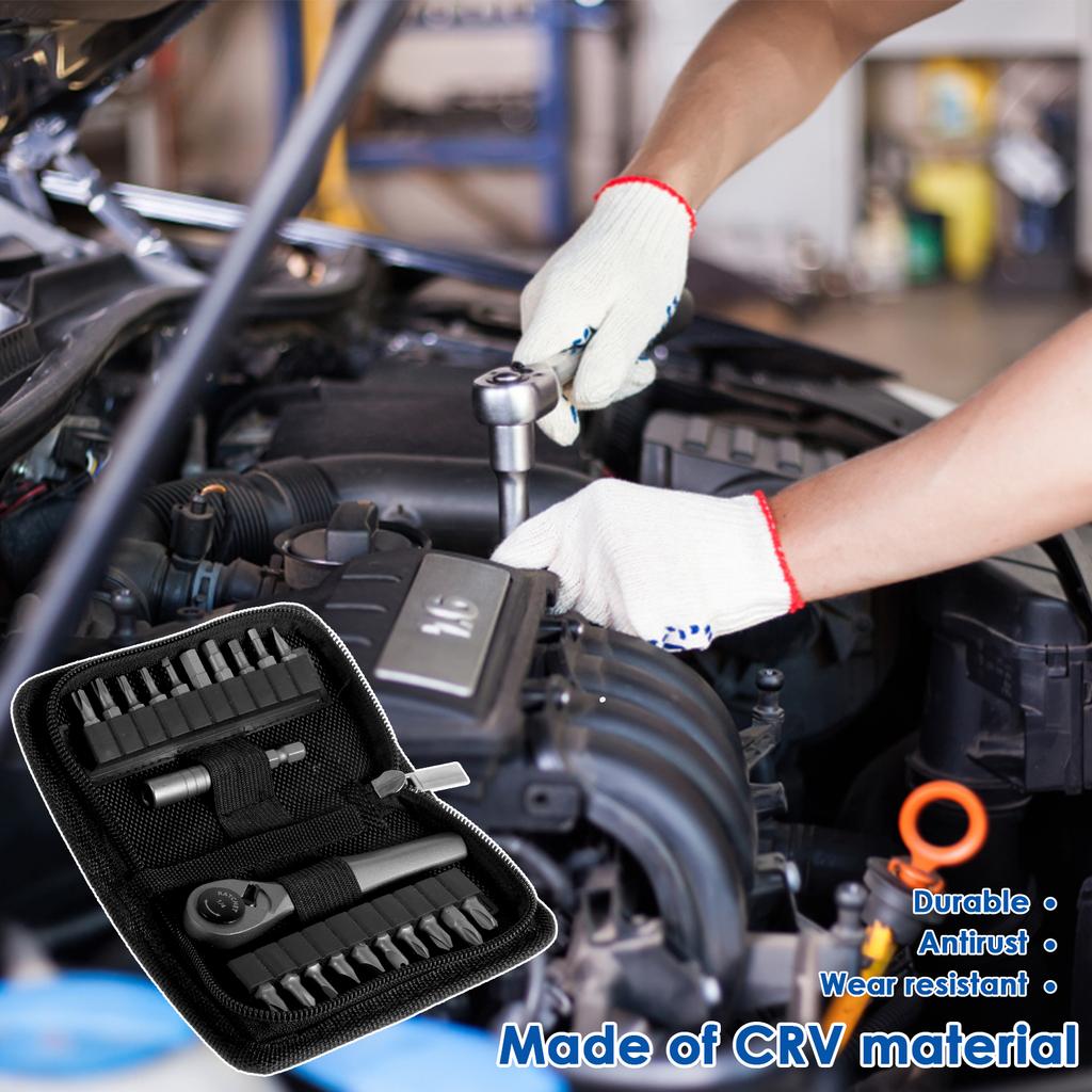 Набор мини-ключей с трещоткой 22 в 1, многоцелевой набор угловых отверток, быстросъемный ключ с трещоткой и высоким крутящим моментом, инструмент для ремонта