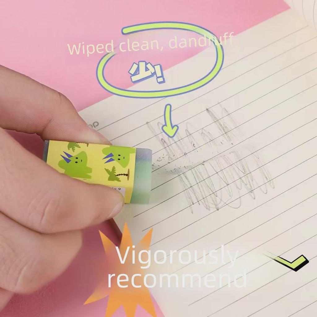 Ластик-сэндвич с изображением динозавра из мультфильма для учащихся начальной школы — инструмент для исправления почерка с минимальными ошибками