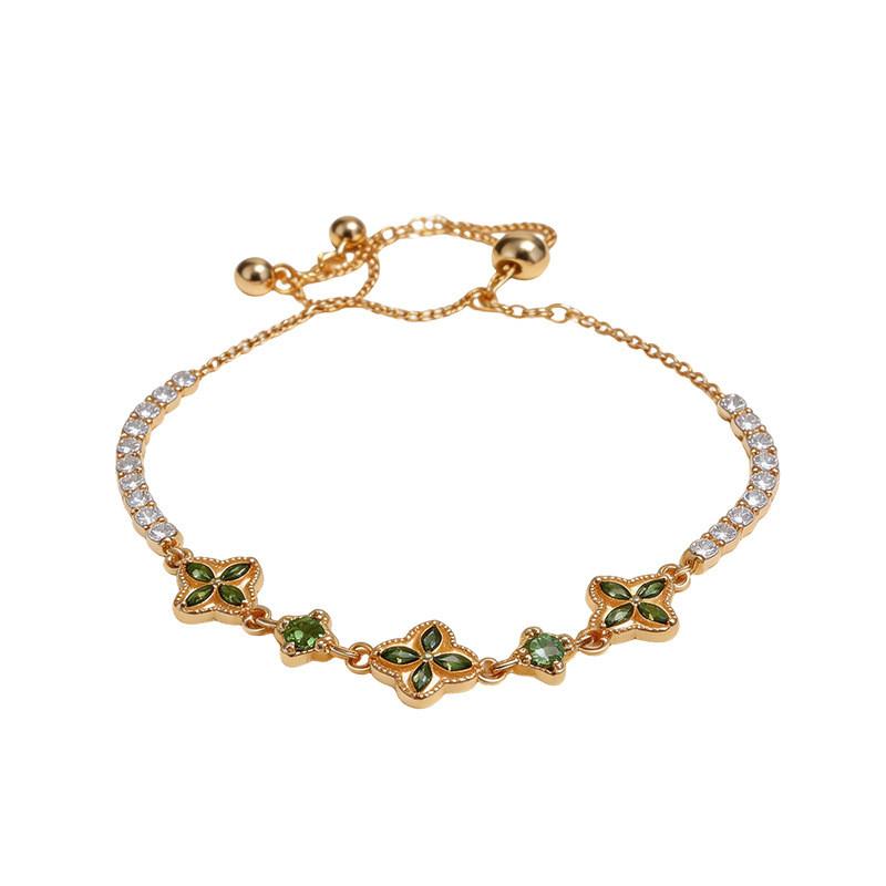 Vintage Flower Design Gold Finish Hand Chain For Women Office Wear Gift Idea