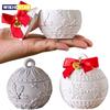 Christmas Relief Snows Berry Candle Jar Silicone Mold DIY Round Ball Storage Box Molds Plaster Resin Making Kit Xmas Crafts Deco