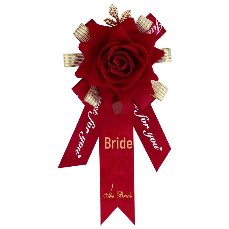 Полный свадебный набор бутоньерок: Жених, Лучший друг жениха, Невеста, Семья, Родители, Подружки невесты