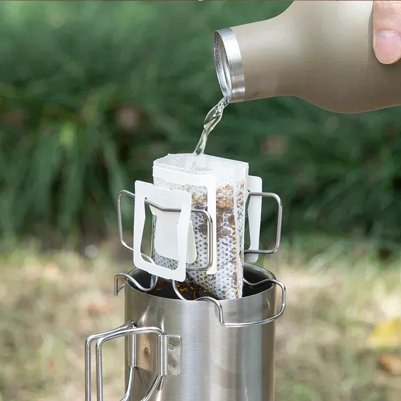 1x держатель кофейного фильтра, портативный многоразовый уличный фильтр для чая, корзины для капель, одноразовые бумажные пакеты для капель в японском стиле