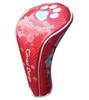 Чехол для гольфа с вышивкой в виде лапы улыбающегося агента для драйвера, фервея и утилитарного клюшки из симпатичной водоотталкивающей синтетической кожи с эмалью (Красный, для фервея и