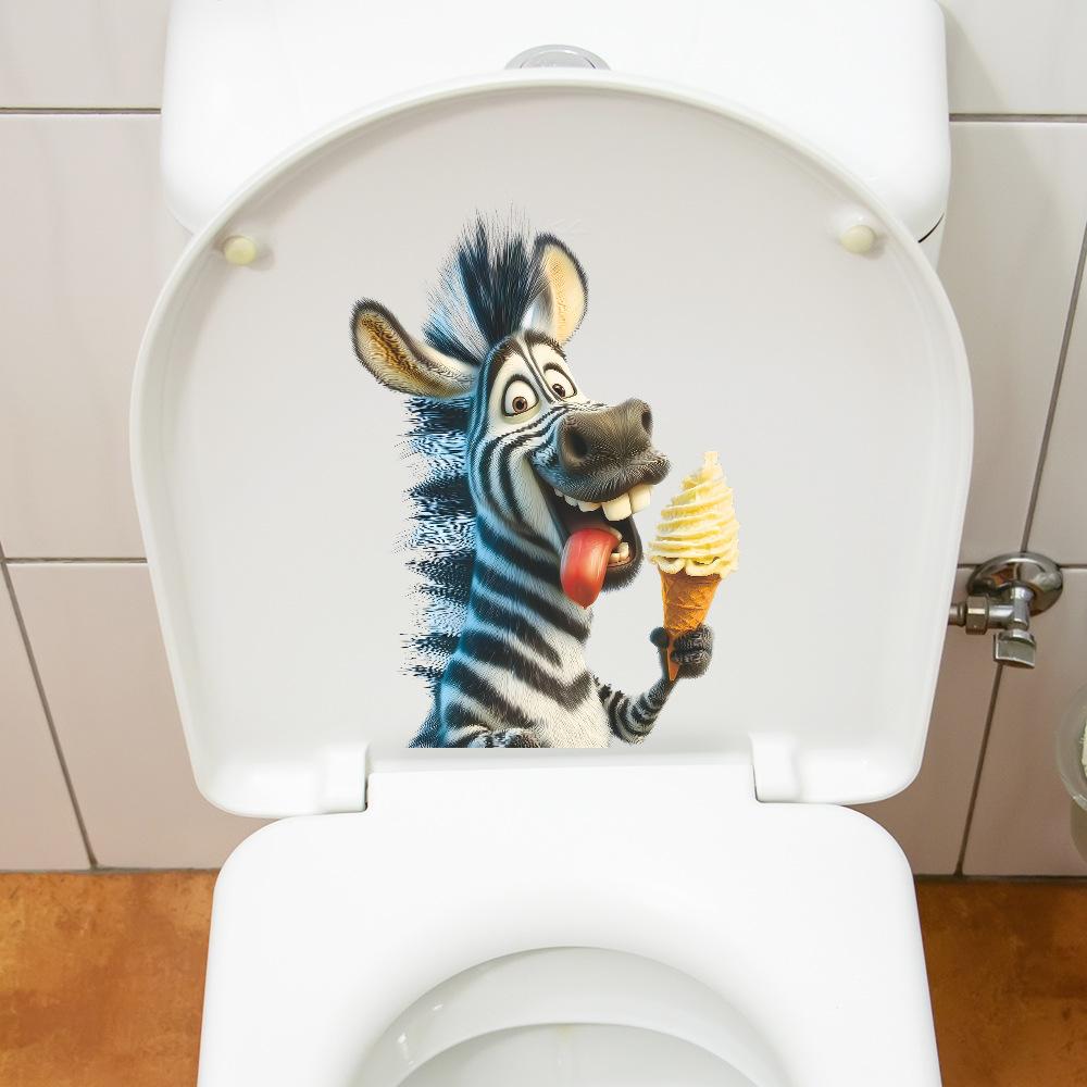 Креативные и забавные декоративные наклейки на стену для кухни ресторана с зеброй, поедающей мороженое