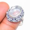 Crystal Quartz Gemstone 925 Sterling Silver Jewelry Ring Size 7
