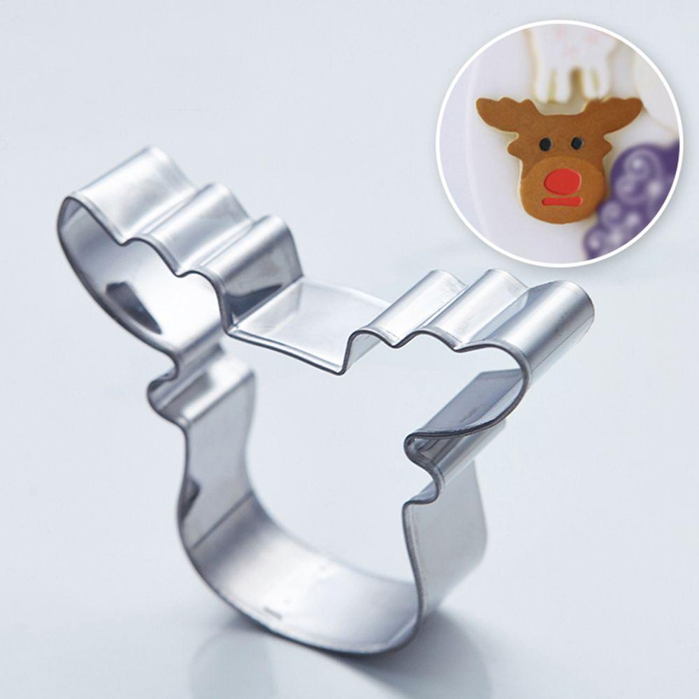 Novelty Kitchen Tool Bakeware Cookie Cutter Biscuit Mold Christmas Reindeer Deer Head Mould