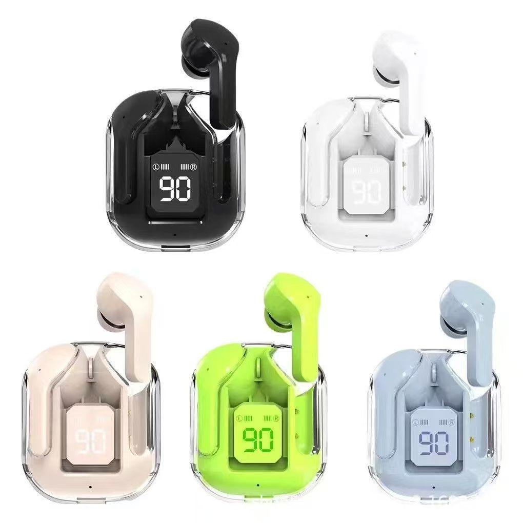 Новые прозрачные беспроводные Bluetooth-наушники AIR31 AIR39 с цифровым дисплеем и шумоподавлением для звонков (двухушные)