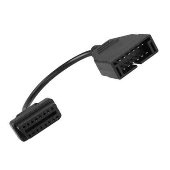 12 Pin To 16Pin OBD/OBD2 Connector Diagnostic Cable Black for Daewoo Adapter