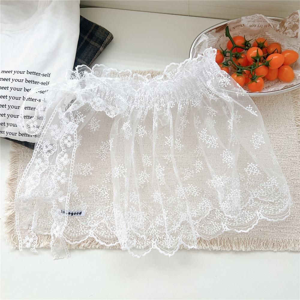 Balletcore Mini Lace Skirts Lace Up Butt Curtain Sweet White Lace Fart Curtain Girl