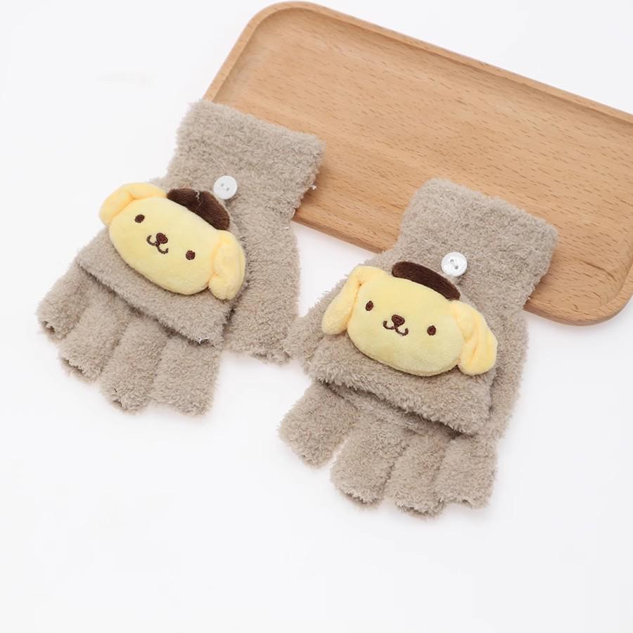 Kids' Winter Fingerless Flip-Top Writing Gloves – Warm Half-Finger Gloves for Boys & Girls