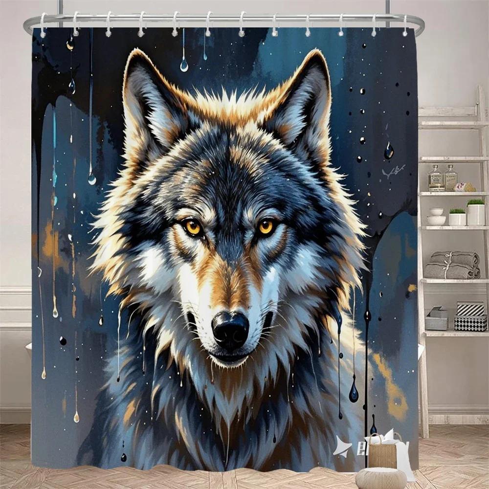 Забавная шторка для душа, перегородка для ванной комнаты, шторка из принтованной ткани, Забавная и креативная, с животными, Декоративная шторка с крючками