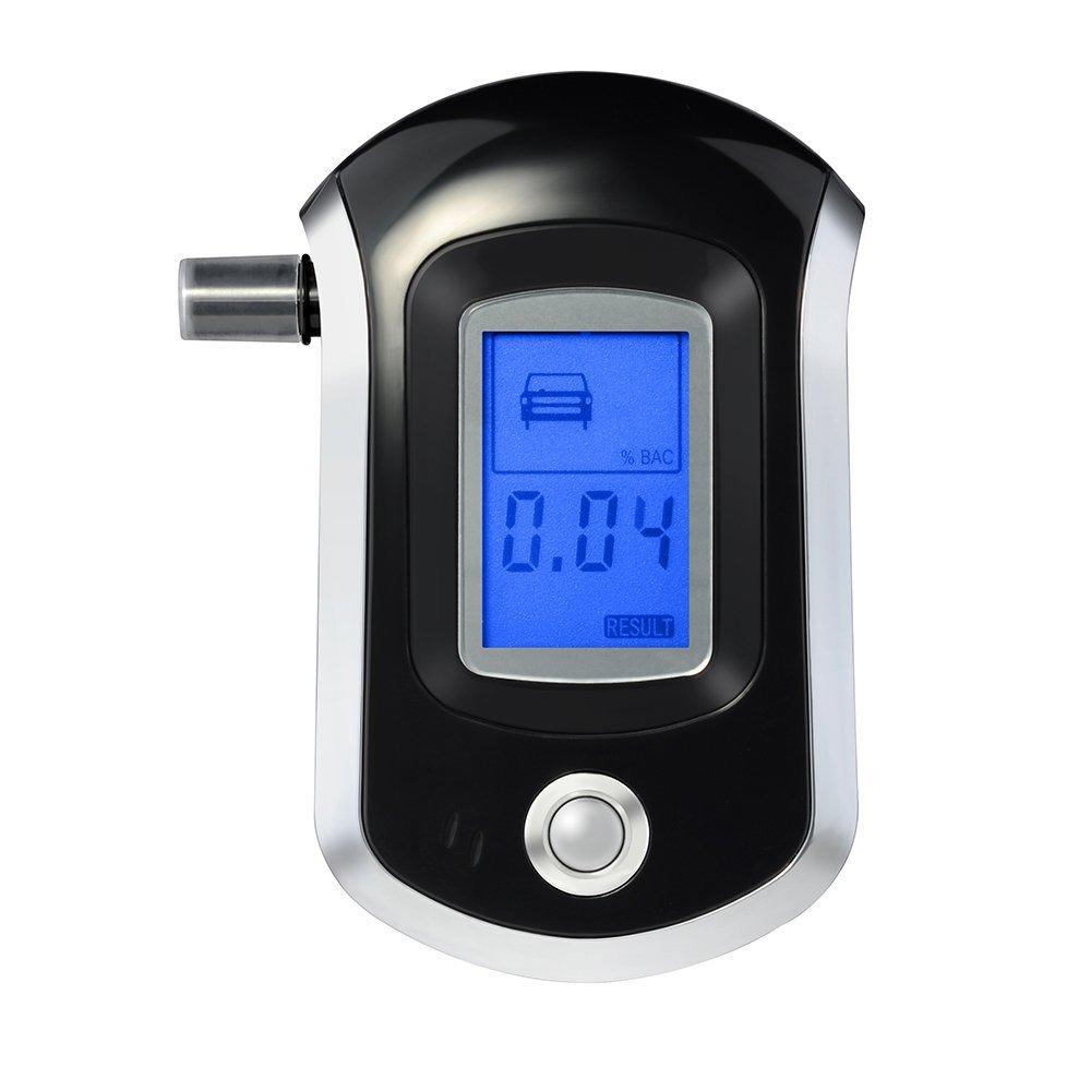 Breathalyzer Digital LCD Breath Alcohol Tester with 10 Mouthpieces Display
