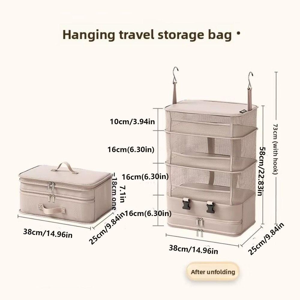 Multi Layered Hanging Clothes Storage Bag Foldable Clothing Organizer  Wardrobe Organization